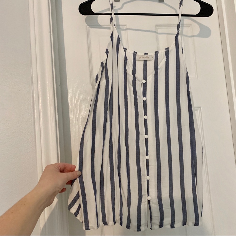 Striped Button Tank